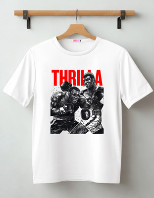 DIBBY Printed Men Round Neck White T-Shirt