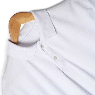 Global Hub Solid Men Polo Neck White T-Shirt