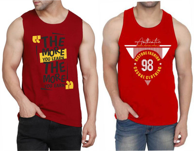 WOOSTRO Typography Men Scoop Neck Maroon, Red T-Shirt