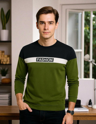 Autna Printed Men Round Neck Green T-Shirt