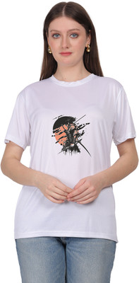 Chaitali Printed Women Round Neck White T-Shirt