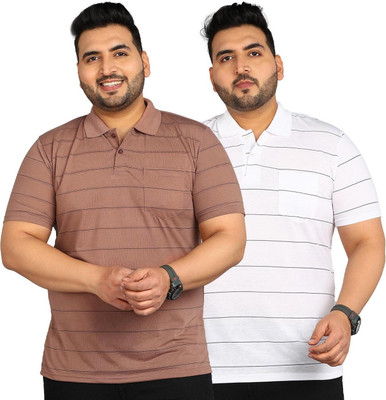METRONAUT PLUS Striped Men Polo Neck Multicolor T-Shirt