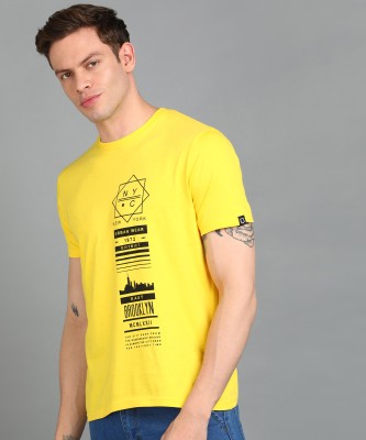 Urbano Fashion Printed, Typography Men Round Neck Yellow T-Shirt