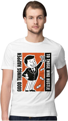 TheFreedomStore Printed Men Round Neck White T-Shirt