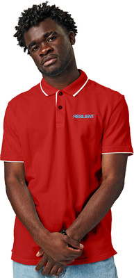 Fighterhero Printed Men Polo Neck Red T-Shirt