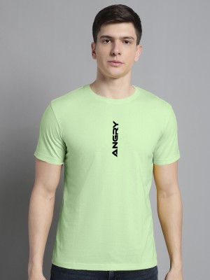 FBAR Printed, Typography Men Round Neck Light Green T-Shirt