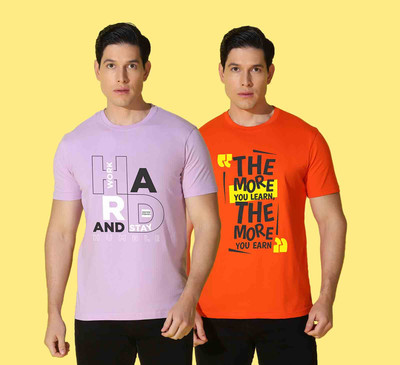 WOOSTRO Typography Men Round Neck Multicolor T-Shirt