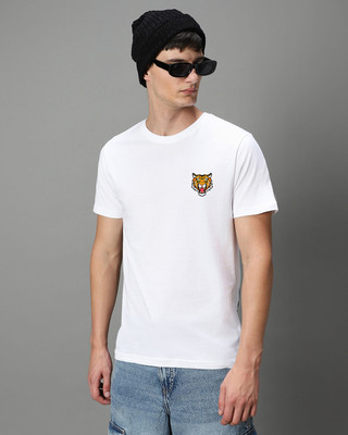 MH MOGHAHILLS Solid Men Round Neck White T-Shirt