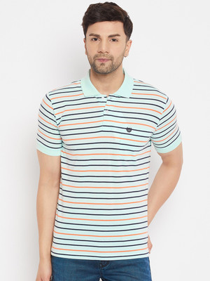 DUKE Striped Men Polo Neck Multicolor T-Shirt