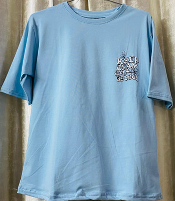 Attirehub Graphic Print Women Round Neck Light Blue T-Shirt