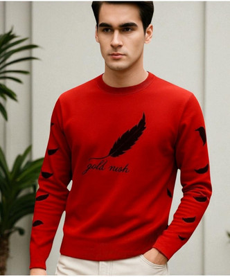TrendShaper Printed Men Round Neck Red T-Shirt