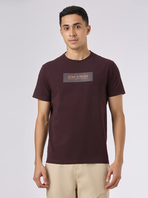 Pepe Jeans Printed Men Round Neck Brown T-Shirt