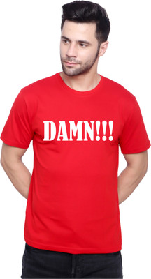jibber jabber Typography Men Round Neck Black T-Shirt