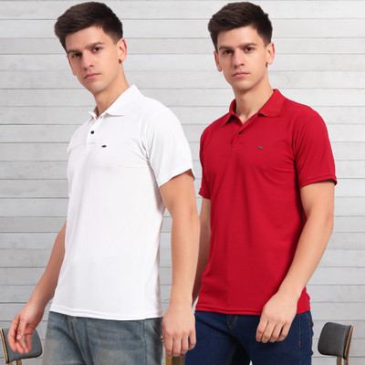 DUCOHIVE Solid Men Polo Neck Multicolor T-Shirt