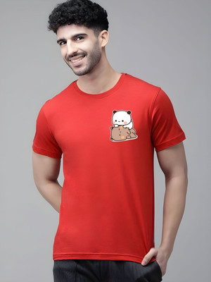 SZN Graphic Print Men Round Neck Red T-Shirt