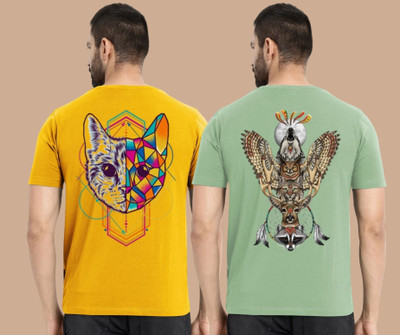 Kasendra Graphic Print Men Round Neck Multicolor T-Shirt
