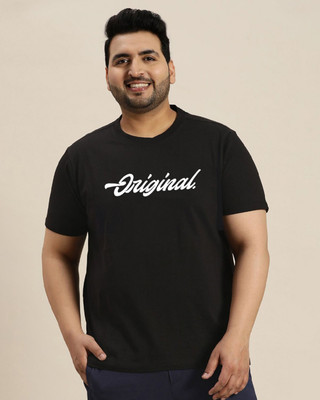 KIXO PLUS Graphic Print Men Round Neck Black T-Shirt