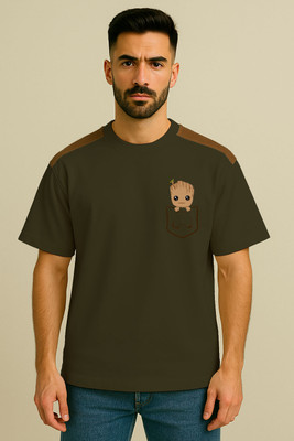 Culish Trend Printed, Colorblock Men Round Neck Green T-Shirt