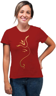 SmarTee Street Printed Women Round Neck Red T-Shirt