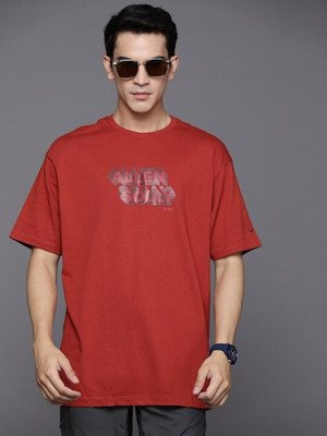 Allen Solly Printed Men Round Neck Red T-Shirt