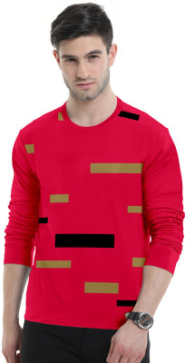 Triptee Printed Men Round Neck Red T-Shirt