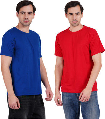 Fusiontees Solid Men Round Neck Multicolor T-Shirt