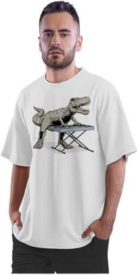 Trendy Samples Printed Men Round Neck White T-Shirt
