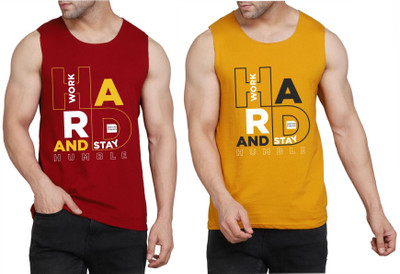 Restore Typography Men Scoop Neck Multicolor, Red, Yellow T-Shirt