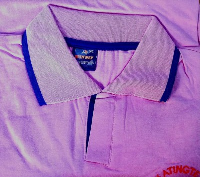 shashitara collection Solid Men Polo Neck Pink T-Shirt