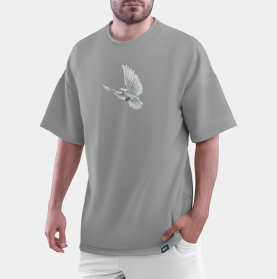 HouseOfCommon Graphic Print Men Round Neck Grey T-Shirt