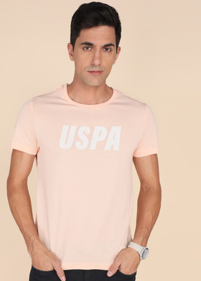 U.S. POLO ASSN. Graphic Print Men Round Neck Pink T-Shirt