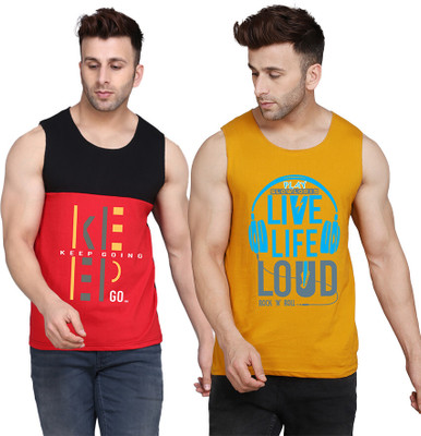 SLOWLORIS Printed Men Round Neck Multicolor T-Shirt