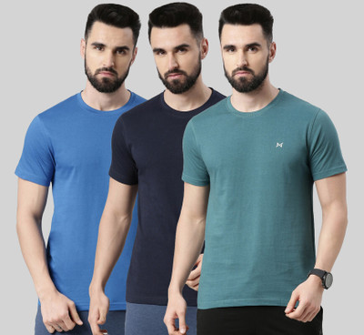 Force NXT Solid Men Round Neck Multicolor T-Shirt