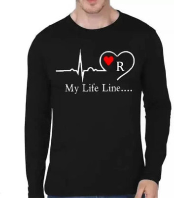 Clothy Trend Printed Men Round Neck Black T-Shirt