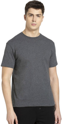 JOCKEY Solid Men Round Neck Grey T-Shirt