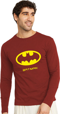 RULEDBYSUN Printed Men Round Neck Maroon T-Shirt