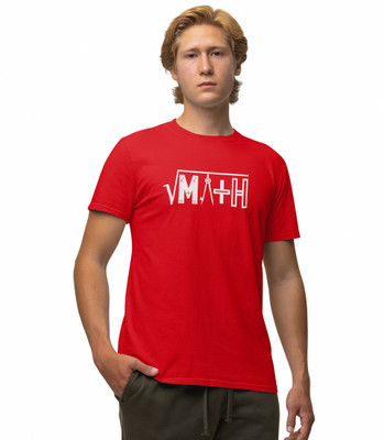 HopOffer Printed, Typography Men Round Neck Red T-Shirt