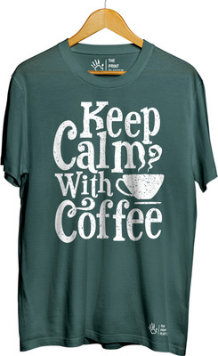 THE PRINT PLATTER Graphic Print Men Round Neck Dark Green T-Shirt