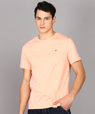 TOMMY HILFIGER Solid Men Round Neck Orange T-Shirt