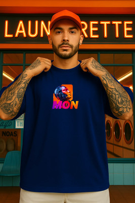 CULISH Printed Men Round Neck Blue T-Shirt