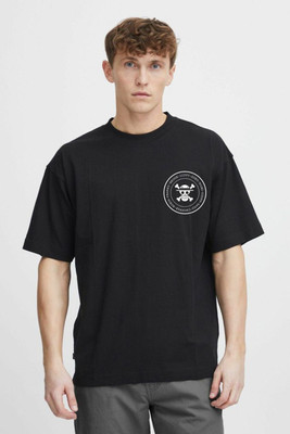 Ps Enterprise Printed Women Round Neck Black T-Shirt