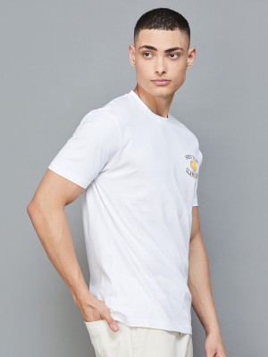 Fame Forever by Lifestyle Solid Men Round Neck White T-Shirt