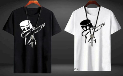 stylesmyth Printed Men Round Neck Multicolor T-Shirt