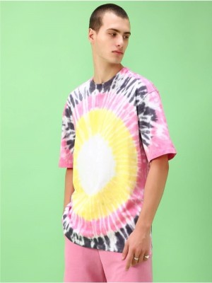 PINCH ELEVEN Printed Men Round Neck Multicolor T-Shirt