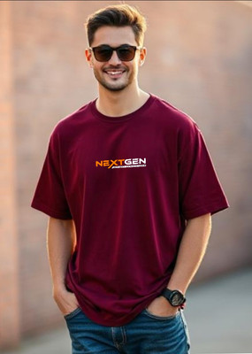 UrGear Printed Men Round Neck Maroon T-Shirt