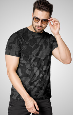 FTX Printed Men Round Neck Black T-Shirt