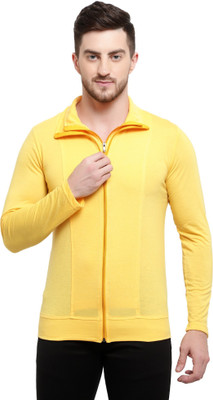 Tresna Trending Solid Men Polo Neck Yellow T-Shirt