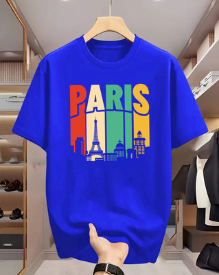 Beaumen Printed Men Round Neck Blue T-Shirt