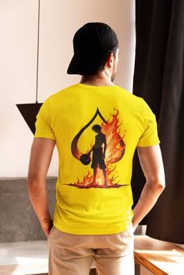 TheLyra Graphic Print Men Round Neck Yellow T-Shirt
