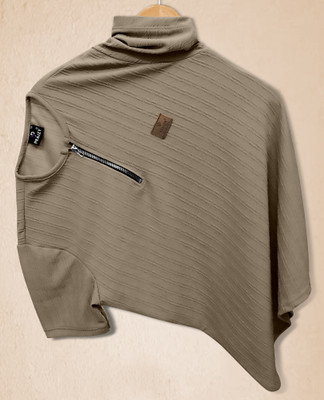 PRAIZY Solid Men Round Neck Brown T-Shirt